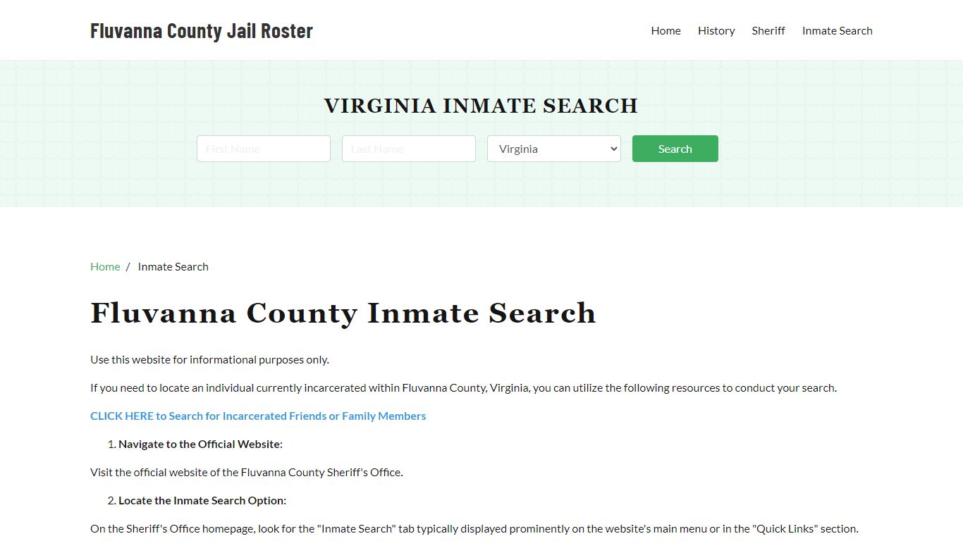 Fluvanna County, VA Detainee Lookup