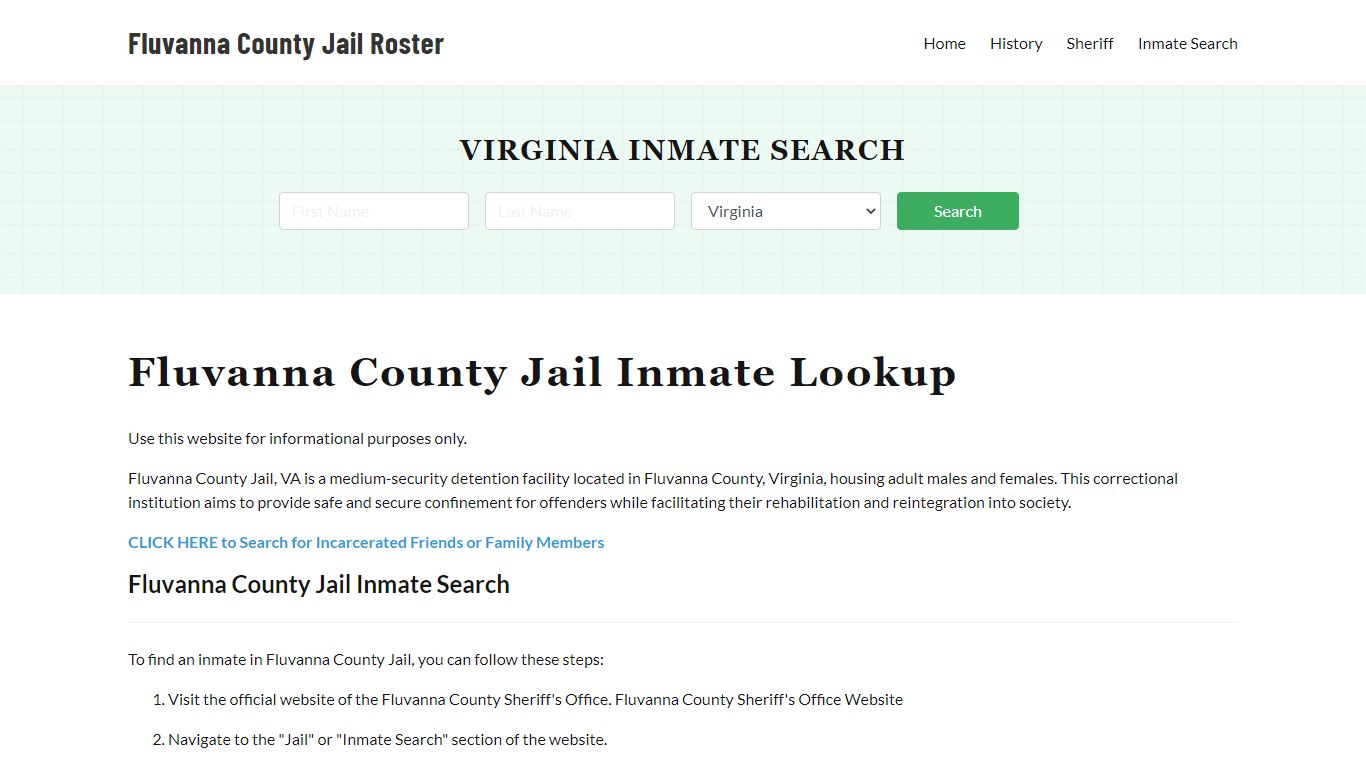 Fluvanna County Jail Roster Lookup, VA, Inmate Search